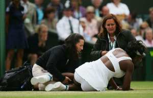 One of many on-court collapses, this time during Wimbledon 2007